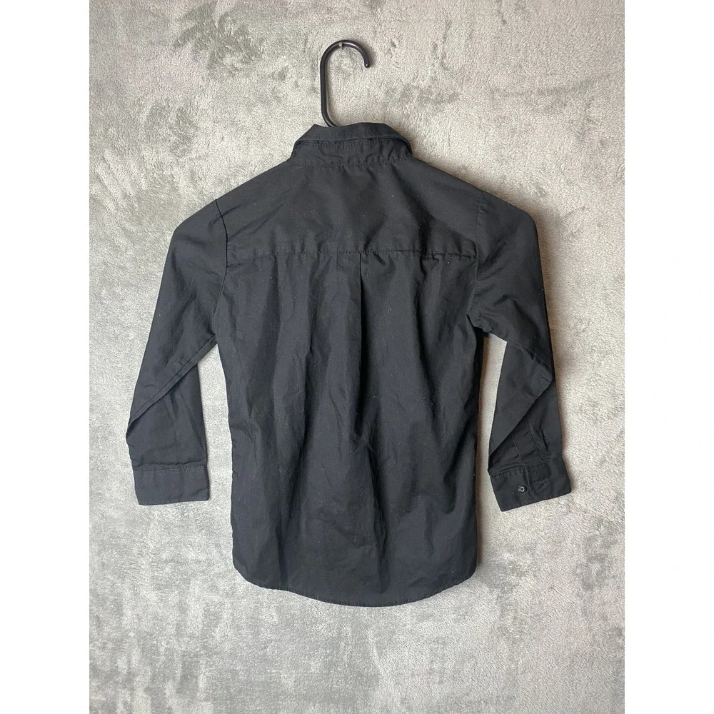 George Boys S Black Button-Up Shirt Long Sleeve